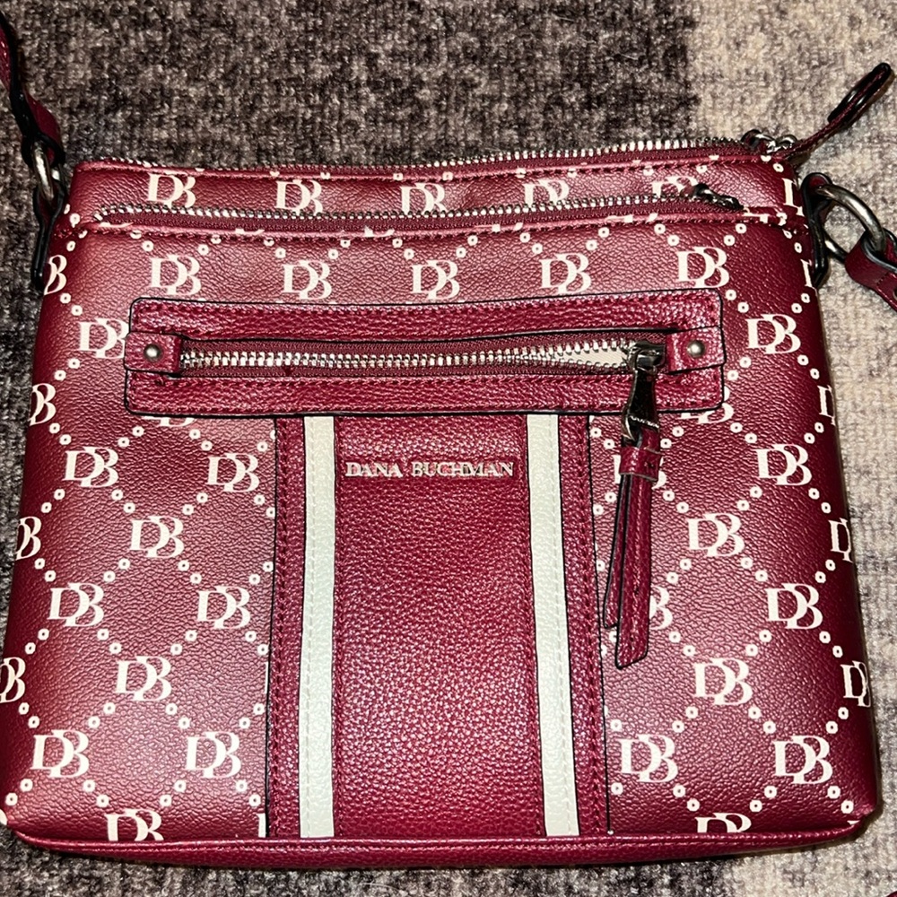 NWOT - Dana Buchman Burgundy Logo Crossbody